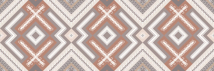 Tribal ethnic pattern. traditional patterned carpets It is a pattern created by combining geometric shapes. Design for print. Using in the fashion industry.