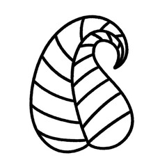 tropical leaf line icon.