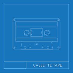 cassette tape blueprint drawing
