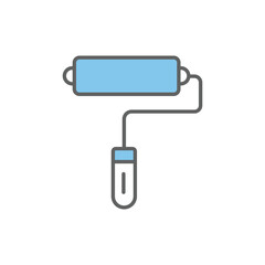 Paint roller icon illustration. Two tone icon style. icon related to construction. Simple vector design editable
