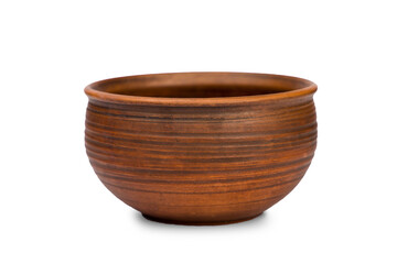 Clay bowl isolated on white background