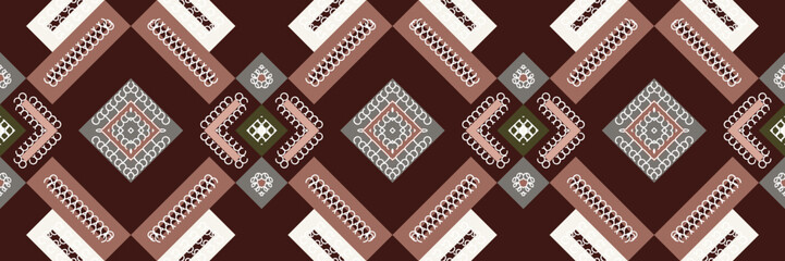 Ikat Seamless Pattern  ikat vector batik textile seamless pattern digital vector design for Print saree Kurti Borneo Fabric border brush symbols swatches designer