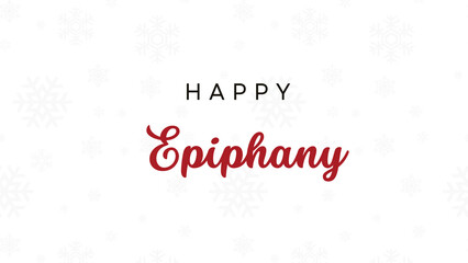 Naklejka na ściany i meble happy Epiphany wish with snow background