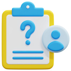 question 3d render icon illustration