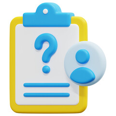 question 3d render icon illustration