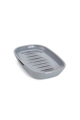 White empty soap dish on white background isolation