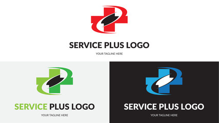 Service plus vector logo design fully editable high quality
