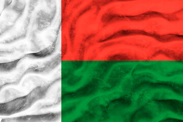 National flag of Madagascar. Background  with flag  of Madagascar.