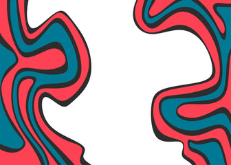 Minimalist background with cute wavy lines pattern and with some copy space area