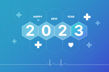 Happy New Year in Medical Theme background Vector
