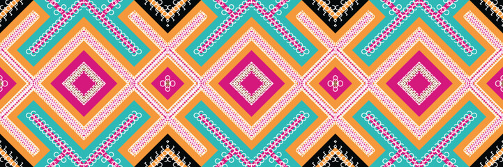 Ethnic Aztec Ikat Seamless Pattern Textile ikat design seamless pattern digital vector design for Print saree Kurti Borneo Fabric Aztec brush symbols swatches designer