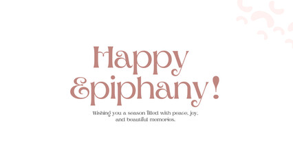 happy Epiphany wish with boho transparent bg