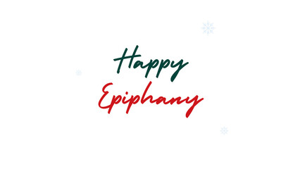 happy Epiphany wish on snow flake transparent background