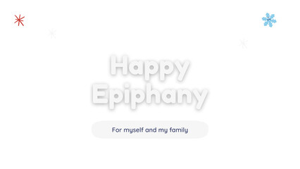 happy Epiphany wish with blueish transparent background