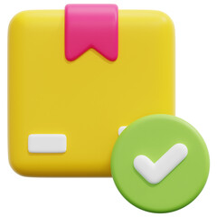 check 3d render icon illustration