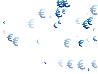 Euro blue symbols scatter money vector
