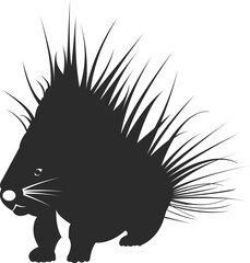 Tree porcupine with quills. Mammal rodent pimple.