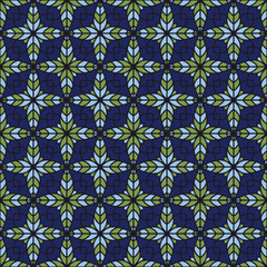 Creative floral geometry seamless vector tile pattern. Abstract flower repeating tiling wallpaper.