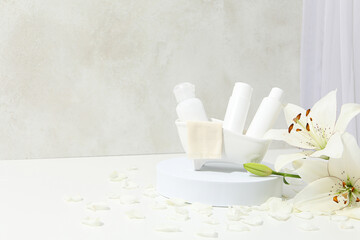 Concept of cosmetic and beauty care, space for text