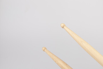 Wooden drumsticks isolated on white background. musical instrument.