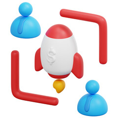 co founder 3d render icon illustration