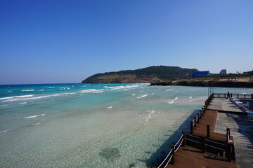 sea view with seaside cafe