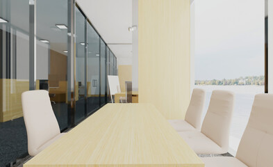 Fototapeta na wymiar Modern office Cabinet. 3D rendering. Meeting room