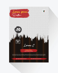 Food Flyer Editable Design Template for Cafe and Restaurant in A4 size