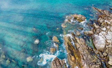 Aerial view of beautiful tropical beach in Thailand
