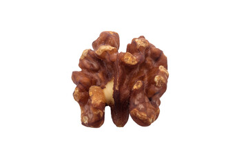 Close shoot of fried walnut. Walnut kernel. Nut isolated on transparent background png photo