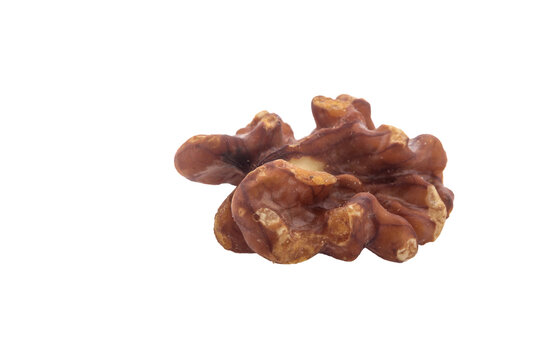 Close shoot of fried walnut. Walnut kernel. Nut isolated on transparent background png photo
