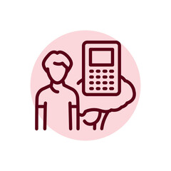 Mental arithmetic for kids olor line icon. Children learning