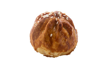 Close shoot Siew Bao, baked flaky BBQ bun photo isolated on transparent background png photo