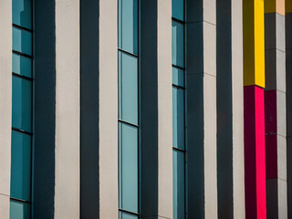 Colorful building facade, generative AI