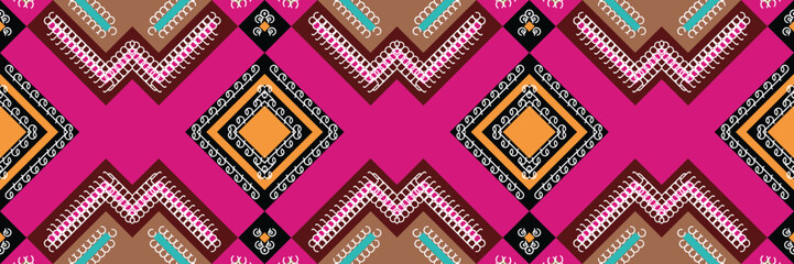 Ethnic Aztec Ikat Seamless Pattern Textile ikat diamond seamless pattern digital vector design for Print saree Kurti Borneo Fabric Aztec brush symbols swatches stylish