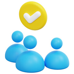 group 3d render icon illustration