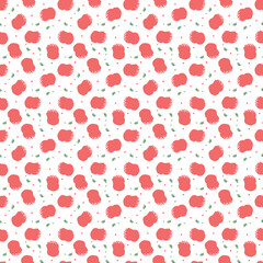 Seamless apple pattern. Colored seamless doodle pattern with apples