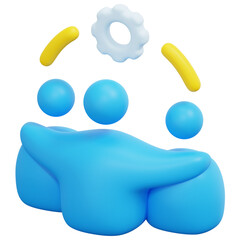 team 3d render icon illustration