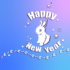 Fototapeta premium new years postcard in style paper cut