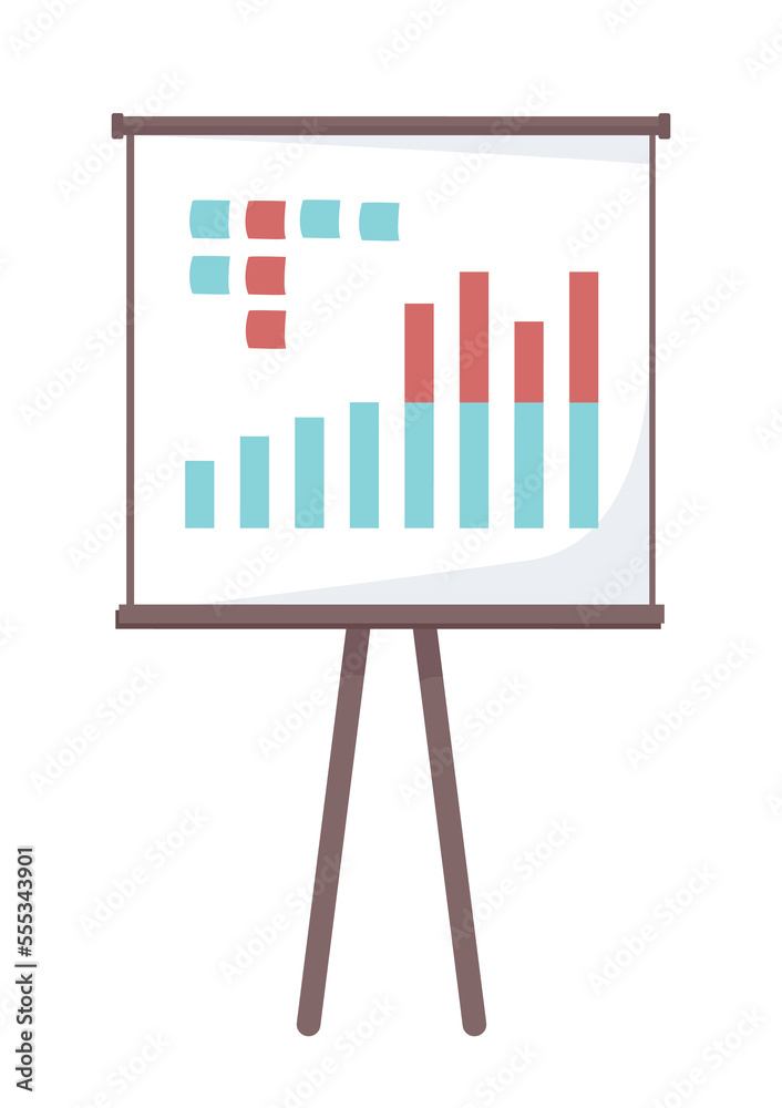 Poster presenting business analytics semi flat color vector object. visual report. editable element. full s