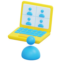 teamwork 3d render icon illustration