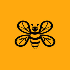 bee logo design vector template 