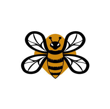 bee logo design vector template 