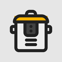 Fototapeta premium Rice cooker icon in filled line style about furniture, use for website mobile app presentation