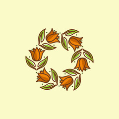 Obraz premium Circle Flowers Design Illustration