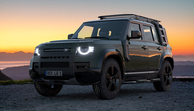 Land Rover Defender with expedition equipment