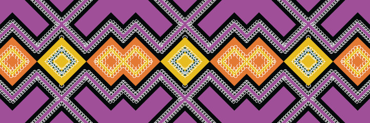 Ethnic pattern design of the Philippines. traditional patterned old saree dress design It is a pattern created by combining geometric shapes. Design for print. Using in the fashion industry.