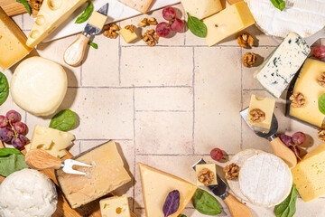 Different sorts of cheese