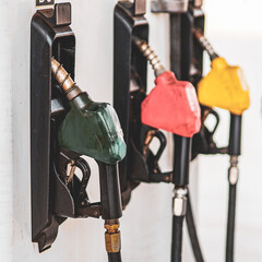 Car and scooter fueling at the gas station,oil power for energy old car