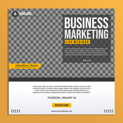 Digital business marketing social media post template. Webinar